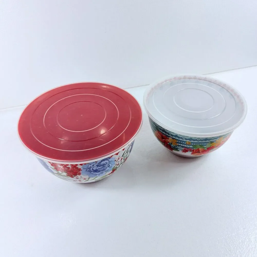 Pioneer Woman Classic Melamine Mixing Bowls With Lids Medium & Large Floral
